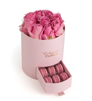 macaronlu pembe gül
